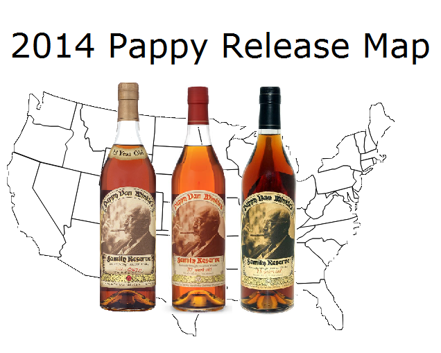 2014 Pappy Van Winkle Release Map